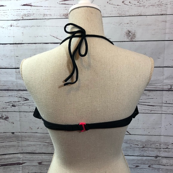 3/$10 OP Black and Hot Pink Flounce Bikini Top, 11 - Picture 2 of 5